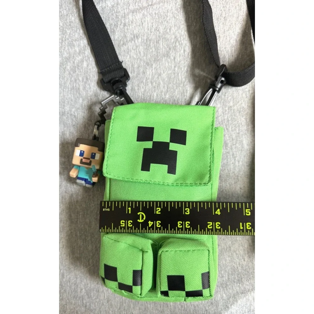 Minecraft Creeper Crossbody Bag Green Shoulder Phone Pouch Steve Charm